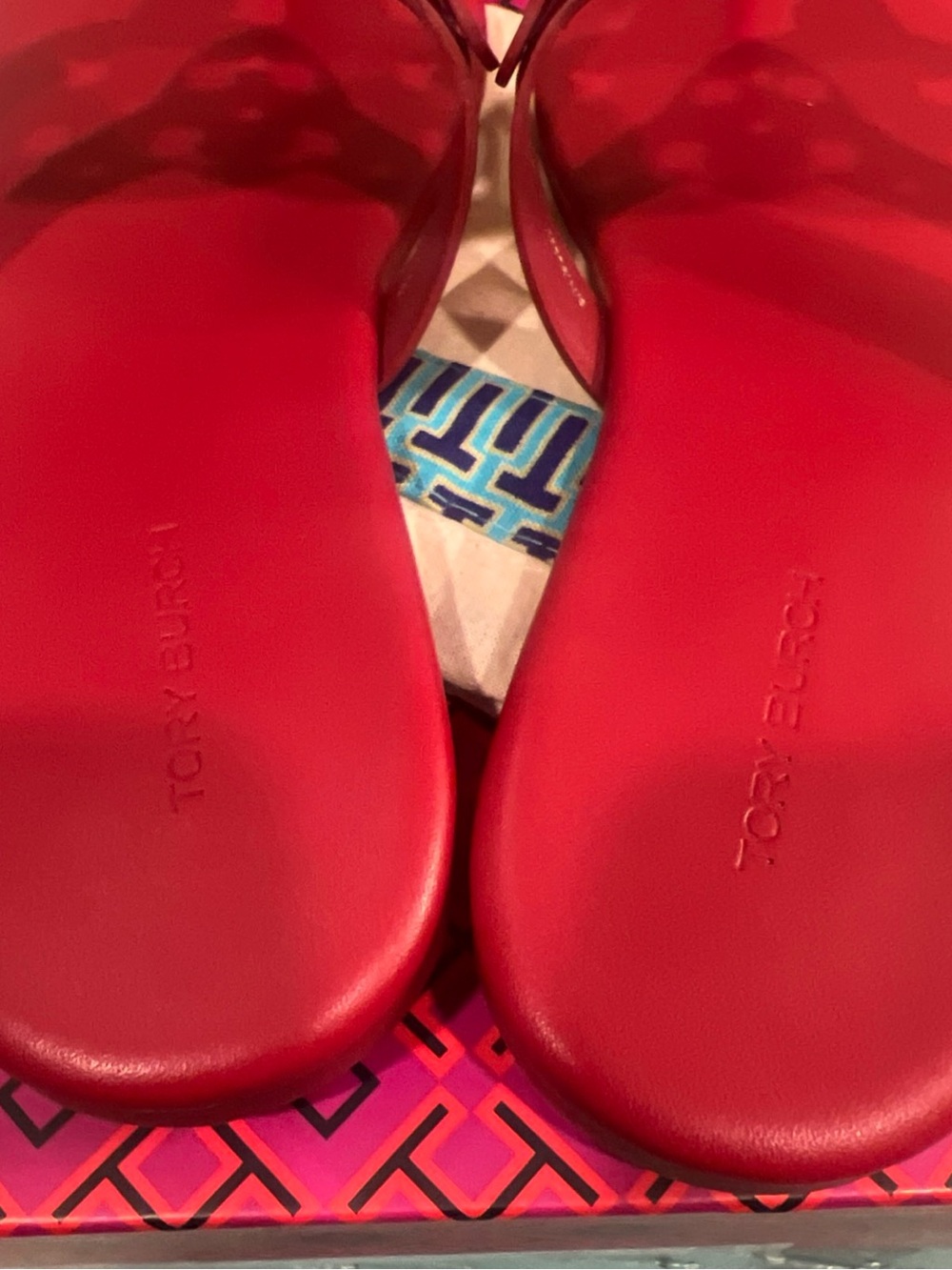Tory Burch Red Miller Leather Thong Sandals - Picture 7 of 7